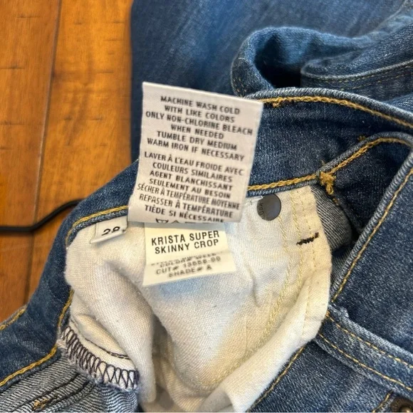 Hudson Krista Super Skinny Crop Jeans, Sz 28, Distressed Medium Wash Denim - Picture 10 of 10